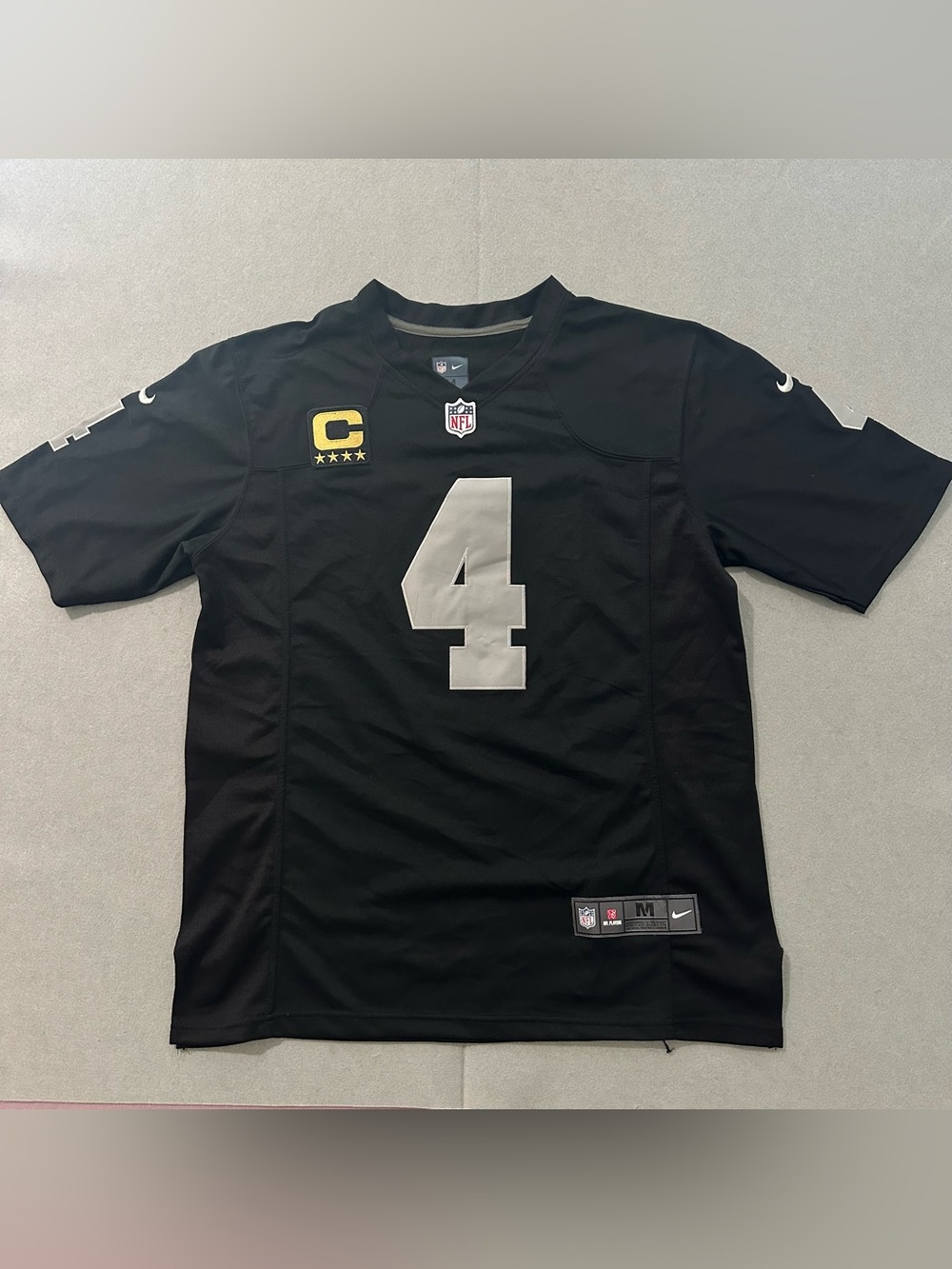 NFL Black Football Jersey with Silver Number 4